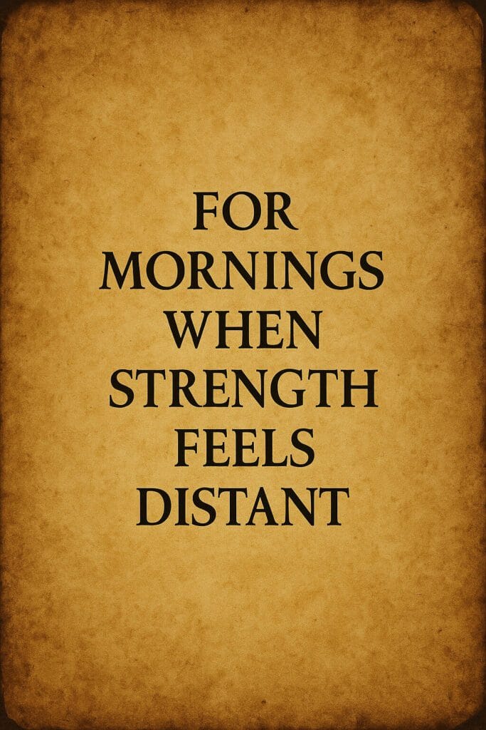 For Monings When Strength Feel Distant