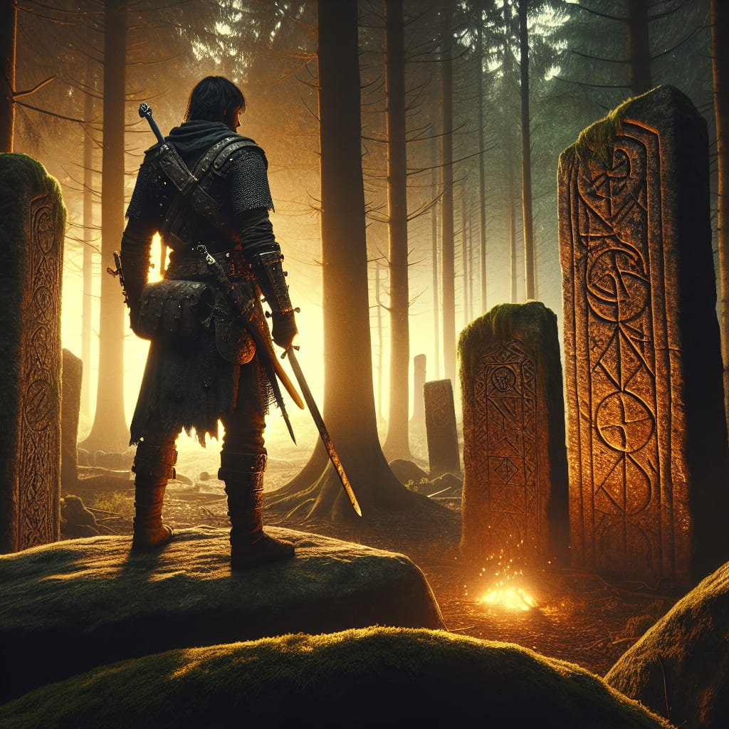 Carving Destiny in Stone: The Warrior's Unyielding Line — 